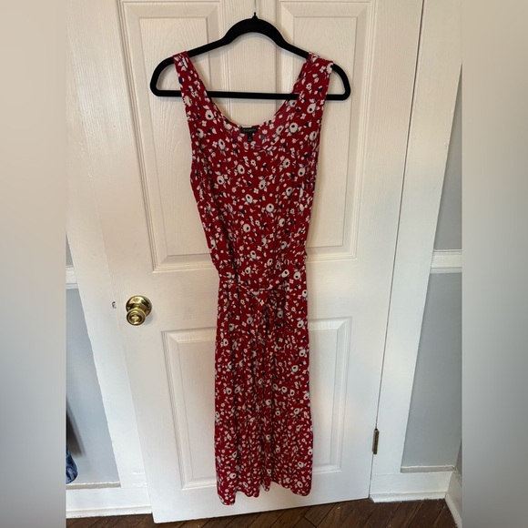 Talbots Floral Crepe Tiered Maxi Dress | Size 12 | Red, Navy & White - Picture 4 of 9